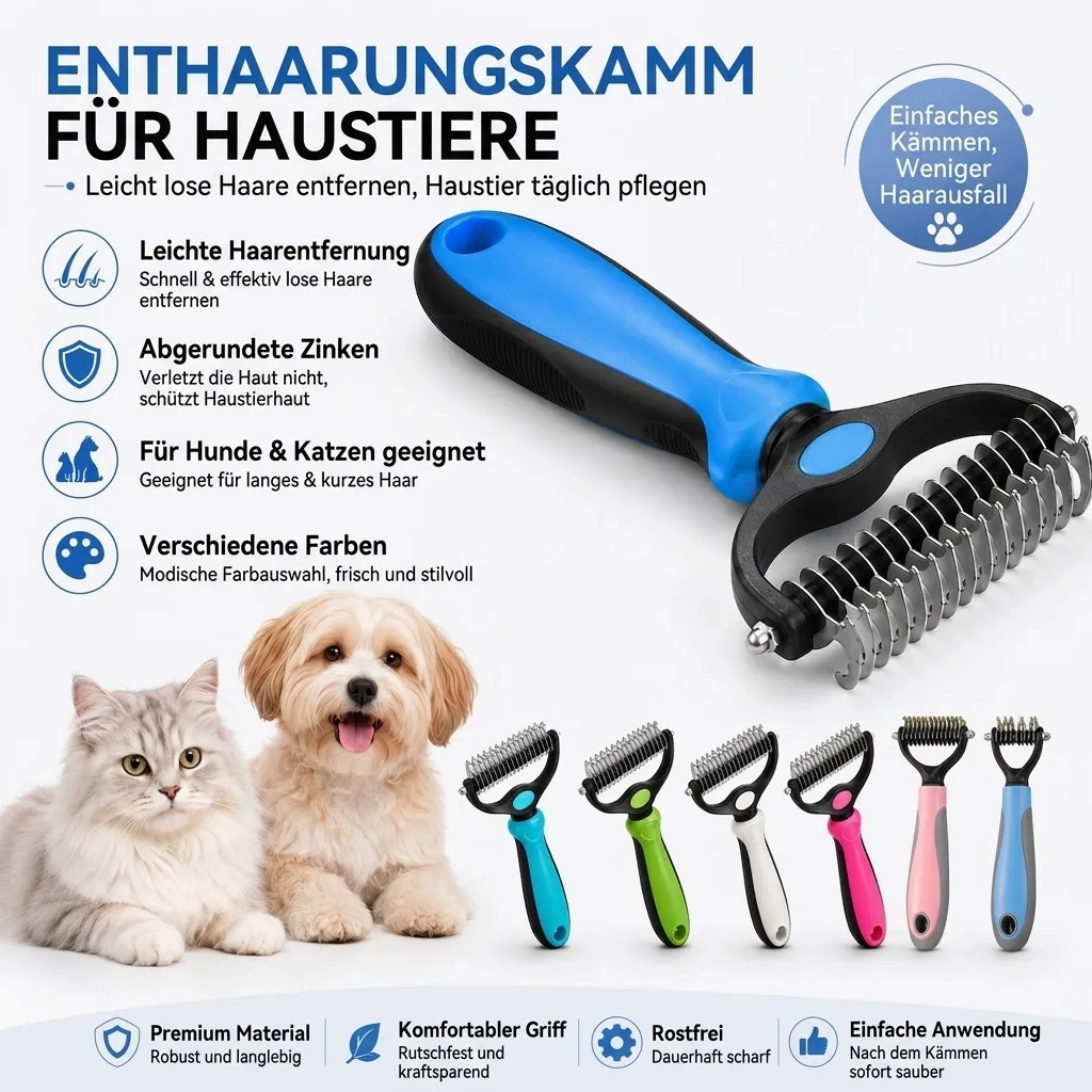 Entfilzungskamm für die Fellpflege bei Hunden und Katzen