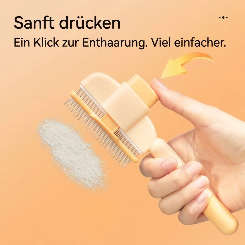 Fellkamm beim Aufnehmen loser Haare aus dem Fell