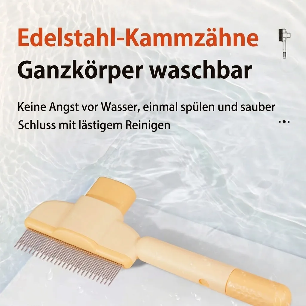 Haare lassen sich vom selbstreinigenden Fellkamm abstreifen